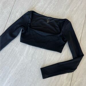 CSB Black Long Sleeve Crop Top